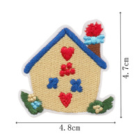 Patchs brodés thermocollants mignons sur le thème des contes de fées, petite maison de campagne avec motif floral, patch DIY pour vêtements d'enfants et sacs à dos