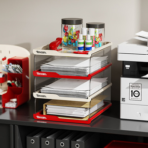 Bàn giấy tổ chức khay rõ ràng <span class=keywords><strong>Acrylic</strong></span> Stackable tài liệu Tổ Chức Văn phòng màu sắc tập tin khay tổ chức cho A4 giữ giấy - Product Image 1