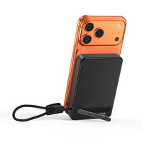 Batterie externe magnétique sans fil semi-solide certifiée Qi2.2 25W 10000mAh à charge rapide avec câble intégré et support