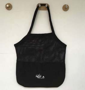 Handmade Black Cotton <b>Cloth</b> Farmers Market <b>Shopping</b> Bag Hanging Produce Storage Textile Packaging - Product Image 1