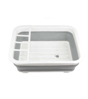 Porte-bols de cuisine multifonctionnel Panier de rangement pour la cuisine Porte-bols d'égouttage des couverts Porte-bols pliant en plastique