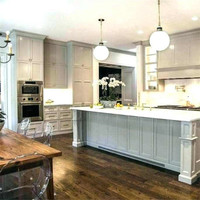Armoires de cuisine en bois d'acajou DAIYA avec design personnalisé, porte solide, armoire de cuisine sur mesure
