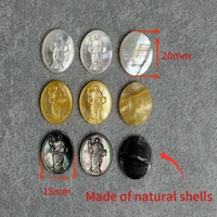 Liontin Mutiara Santo Dominik Ukiran CNC Laris Manis, Perhiasan Cangkang Alami untuk Kalung & Gelang DIY