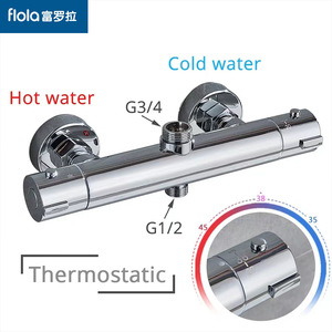 Robinet de douche thermostatique 150 mm, monocommande, cartouche céramique, jet pluie, tête ronde G34G12, débit 3,5-4,9 GPM - Product Image 4