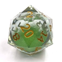 Dés géant D20 de 55 mm à cœur liquide, jeu de rôle DND RPG, jeu de société, logo personnalisé, dés à œil mobile et net