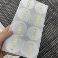 Autocollant de luxe avec Logo imprimé en cercle noir, étiquette adhésive en feuille d'or PP