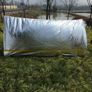 Tente d'urgence rectangulaire argentée pour 1-2 personnes, imperméable, ouverture automatique rapide, type étendu, utilisation extérieure - Product Image 1