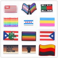 Breloques de chaussures nouvelle-zélande maori pays drapeau conceptions disponibles chaussures promotionnelles décoration breloques en PVC souple breloques de chaussures pour résine
