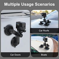 Support à double ventouse de haute qualité en alliage d'aluminium et silicone, rotation à 360 degrés pour accessoires d'appareil photo