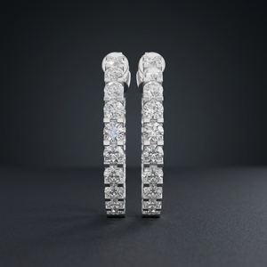 Pendientes de Lujo Chapados en Oro de 14K con Plata 925, Moissanita Redonda de Corte Brillante con Engaste de Garras, Joyería Unisex para Boda - Product Image 1