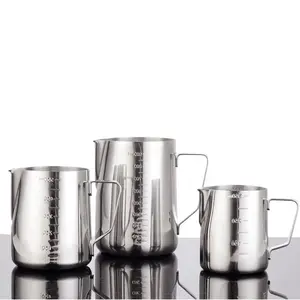 Wholesale Garland Cup Milk Coffee Espresso With Measurement Scales Milk Frothing Pitcher Stainless Steel Milk Jug