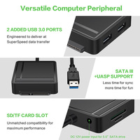 Cable de Conversión USB3.0 a SATA Easy Drive, Hub USB3.0/Tarjeta SD/TF de Triple Uso con Núcleo de Cobre y Aislamiento de PVC