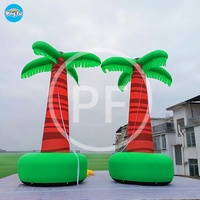 Palmier gonflable de vacances en plein air grand cocotier accessoires gonflables ornement de scène plantes d'olivier avec éclairage LED