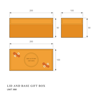 Boîte cadeau personnalisée orange pour la mi-automne avec couvercle rigide amovible, quatre boîtes intérieures et motif kaki pour offrir en cadeau de manière festive