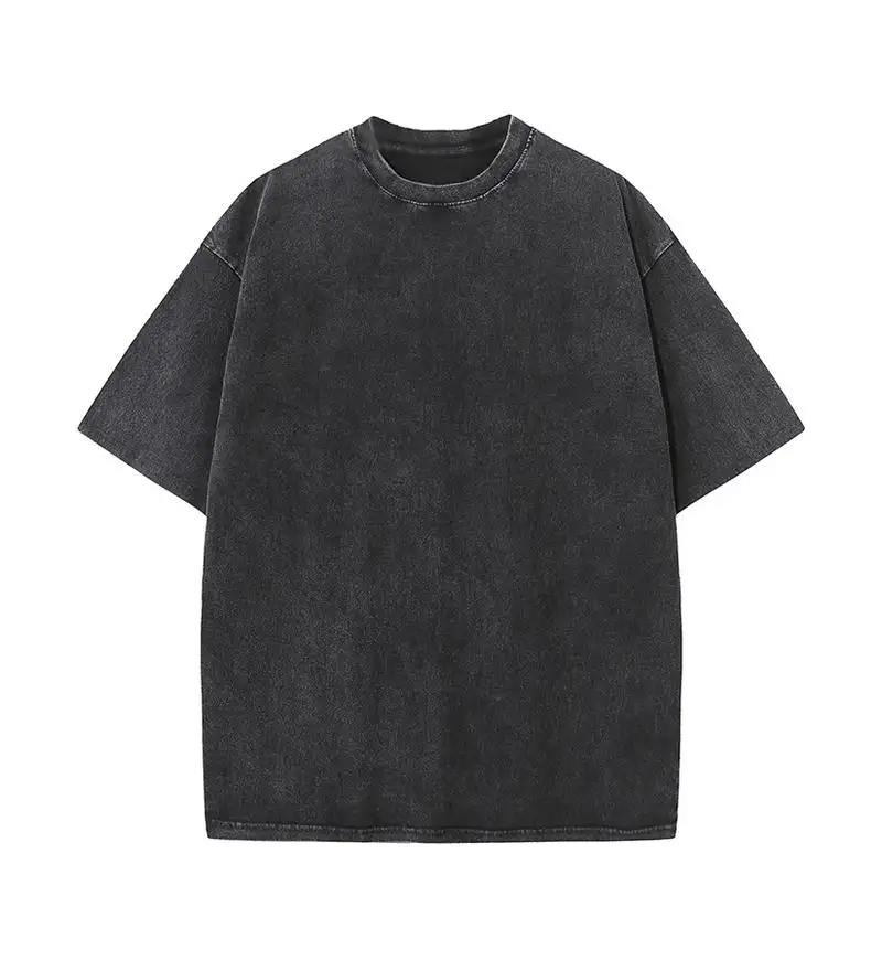Custom Logo plain Vintage Acide Washed T Shirt Men Soft Heavyweight Cotton Blank Oversized Mens T-Shirts