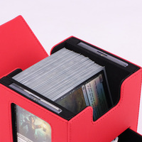 Boîte de rangement double pour jeux de société en cuir PU, avec plateau de présentation Commander et plateau à dés, design personnalisé