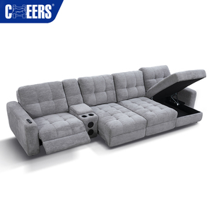 MANWAH CHEERS Meubles de salon modernes, ensemble modulaire sectionnel 4 places en forme de L avec rangement - Product Image 1