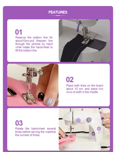 Máquina DE COSER Overlock doméstica eléctrica de 4 hilos para el hogar <span class=keywords><strong>Maquina</strong></span> De Coser a Coudre Table Mini máquinas de coser - Product Image 4