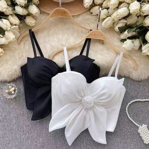 5869 # nouveau pur désir célébrité tempérament royal <span class=keywords><strong>soeur</strong></span> satin jarretelle fleur en trois dimensions minceur polyvalent <span class=keywords><strong>gilet</strong></span> haut - Product Image 6