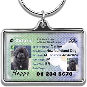<b>Custom</b> Pet Photo Acrylic Keychain, Anti-Lost <b>Tag</b>, Bag Charm & Pet Collar Pendant, Gift for Furry Friends, Promotional Key Ring - Product Image 1