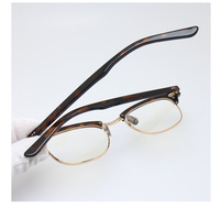 Monturas Ópticas Retro para Mujer, Gafas de Negocios a la Moda, Monturas de Acetato y Metal de Alta Calidad, Diseño Ovalado para Hombre