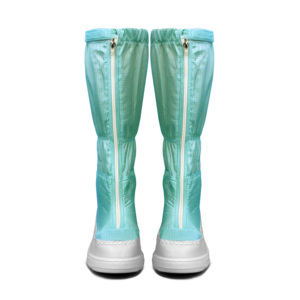 Anti-slip Anti-Static Dust Free Safety <strong>Shoes</strong> Electronic Food Factory Used 5mm <strong>Green</strong> Grid Fabric <strong>Canvas</strong> Upper ESD PU Sole Boots - Product Image 4