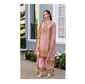 ชุดเดรสซาลวาร์คอเมซผ้าโปร่งบางดีไซน์ทันสมัยหรูหราสำหรับเทศกาล Salwar Kameez - Product Image 1