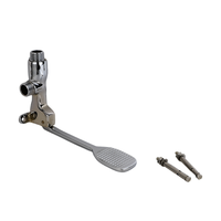 Robinet de cuisine monocommande classique à pédale, en acier inoxydable chromé, avec douchette extractible, pour eau froide, idéal pour hôtels