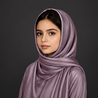 Foulards pour enfants B2 en tissu de polyester chiffon jacquard rayé, luxueux, fluide, antistatique et respirant avec fil argenté