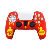 Manette PS5 Camouflage Protector Gravé au laser Graffiti Housse de protection Coque en caoutchouc de silicone pour accessoires de jeu PS5