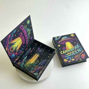 Boîte d'emballage personnalisée anti-odeur en forme de <span class=keywords><strong>livre</strong></span> pour cônes fumeurs, lot de 5, 98 mm, avec fentes pour cigarettes roulées - Product Image 3