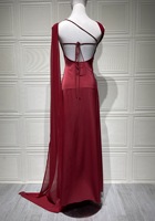 Ventes en gros de robes chics 2025, robe longue dos nu, ruban en satin, robe sexy, robe d'été, robe élégante ajustée, robe de soirée pour femmes