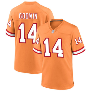 Jersey American Football Custom Tampa Bay Oranye Throwback, Bordir Jahit, Seragam Anak, Pakaian Olahraga dengan Logo - Product Image 4