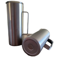 Mug à café en acier inoxydable à double paroi avec poignée et logo personnalisé, design moderne pour le camping, léger