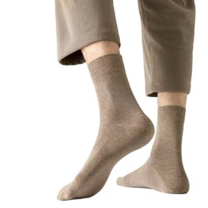 Men's Crew <b>Socks</b> Solid Color Odor Resistant Sweat Absorbent Breathable Spring Autumn Business Casual Wear - Product Image 5