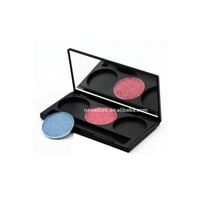 Double boîte de maquillage personnalisée 3 couleurs, conteneur cosmétique en plastique, boîte de fard à paupières vide, emballage avec miroir, vente en gros