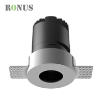 Spot encastré rond 9W, downlight LED COB réglable 12W sans cadre pour plafond