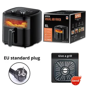 2025 mới công suất lớn hiện đại nhà Nồi chiên không khí điện lò vuông xuyên biên giới tiêu chuẩn Châu Âu trực quan Nồi chiên nhựa 1 năm - Product Image 6