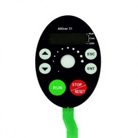 Panneau de commande à membrane Altivar 31 avec superposition graphique pour variateurs de vitesse industriels, résolution 1024x768, interfaces numériques Ethernet et E/S