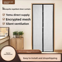 Rideau de porte magnétique anti-moustiques en polyester, design moderne et minimaliste, auto-adhésif, pour chambre à coucher, été, usage domestique, anti-insectes