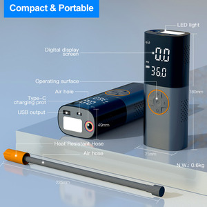 Üreticileri araba hava pompası kompresörü kablosuz dijital mini taşınabilir pil akülü lastikleri lastik şişirme şarj edilebilir - Product Image 2