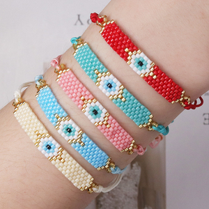 สร้อยข้อมือลูกปัดมิยูกิทำมือ - ลายตาแบบโบโฮ ปรับขนาดได้ด้วยเชือกดึง สำหรับผู้ชายและผู้หญิง - ผู้ค้าส่งเครื่องประดับ - Product Image 1