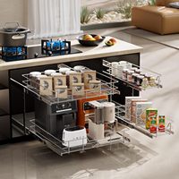 11 Zoll Rostfreier Moderner Schwerlast-Mehrschichtiger Küchen-Gewürzaufbewahrungsschrank Arbeitsplatten-Eckorganizer für Gewürze und Kleinteile