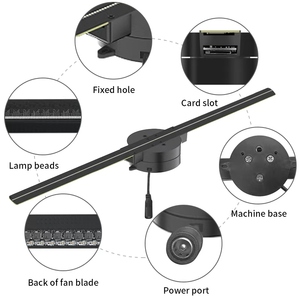 42cm mắt thường stereo <span class=keywords><strong>3D</strong></span> Fan Hologram Giao hàng nhanh <span class=keywords><strong>3D</strong></span> Holographic Fan không khí Treo <span class=keywords><strong>3D</strong></span> Hologram quảng cáo hiển thị LED fan - Product Image 4