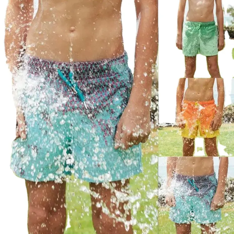 Custom Mens Swim Shorts Swimming Clothes Trunks Man Beach Short Swim Trunk Quick Dry Color Changing Beach Wear