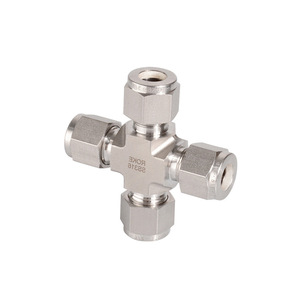 Connecteur à quatre voies en acier inoxydable SS316 ROKE, manchon de raccord hydraulique, norme ASME - Product Image 1