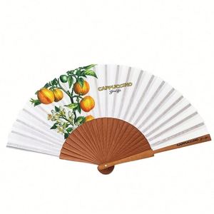 Éventail espagnol artisanal de 23 cm en bois, thème floral, écologique, gravé, en bois de fer brun, artisanat en os - Product Image 5