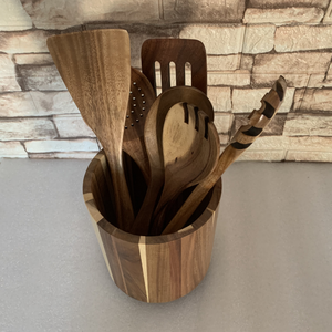 Porte-ustensiles de <span class=keywords><strong>cuisine</strong></span> en <span class=keywords><strong>bois</strong></span> d'acacia rotatif à 306 degrés pour outils de <span class=keywords><strong>cuisine</strong></span> - Product Image 5