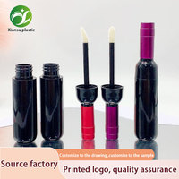 Mini tube de gloss à lèvres rouge vide, emballage cosmétique avec bouchon à vis pour rouge à lèvres liquide, tubes de gloss à lèvres, boîte avec logo
