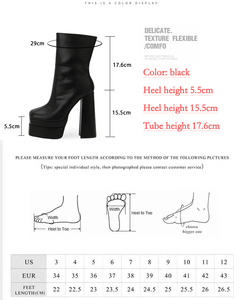 2023 Spot Supply Fashion Thick Heel Waterproof Platform Heightened Nude <b>Boots</b> Comfortable High Heel Ankle <b>Boots</b> - Product Image 6